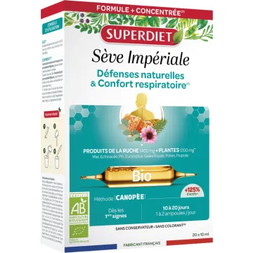Superdiet Sève Impériale Défenses Naturelles Bio 20 ampoules