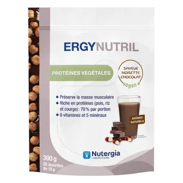 Nutergia Ergynutril – Protéines végétales chocolat-noisette – 300 g