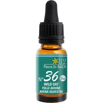 Inebios Fleur de Bach n°36 Wild Oat Folle Avoine Bio 10 ml