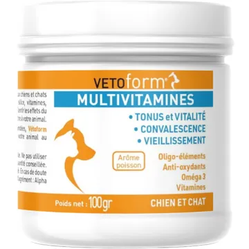Vetoform Multivitamines Chien et Chat Poudre 100 g