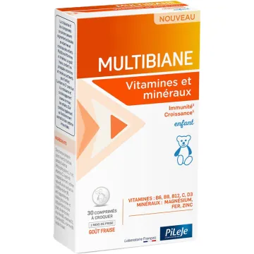Pileje Multibiane Enfant Vitamines & Minéraux dès 3 ans - 30 comprimés à croquer