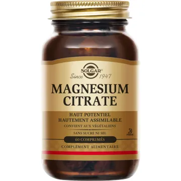 Solgar Magnésium citrate 60 comprimés