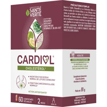 Cardiol équilibre du cholestérol 60 comprimés – Santé Verte