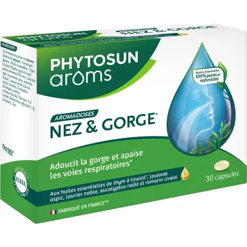 Aromadoses Nez et gorge 30 capsules – Phytosun Arôms