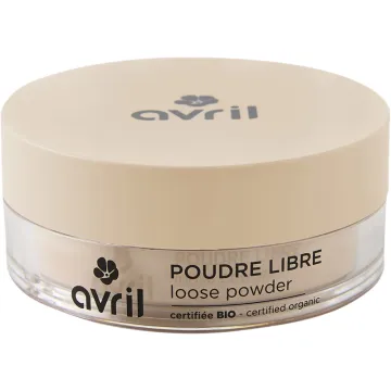 Avril Poudre Libre Rechargeable Bio 15 g – Médium Foncé (Pot)