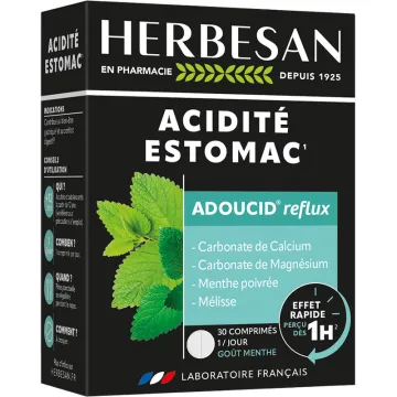 Herbesan Adoucid Estomac Goût Menthe – 30 comprimés à croquer