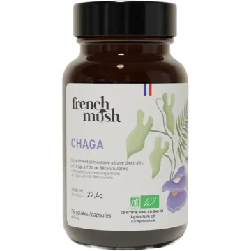 French Mush Chaga Bio Extrait Titré 56 gélules