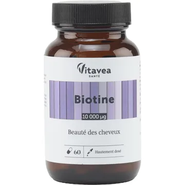 Vitavea Biotine 10 000 µg Cheveux & Ongles 60 gélules