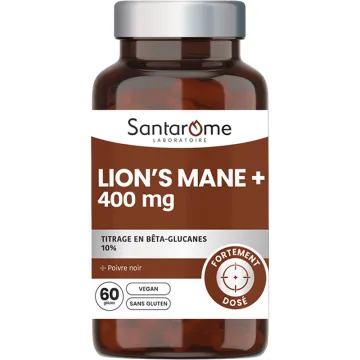 Santarome Lion’s Mane+ 400 mg Mémoire et Concentration – 60 gélules