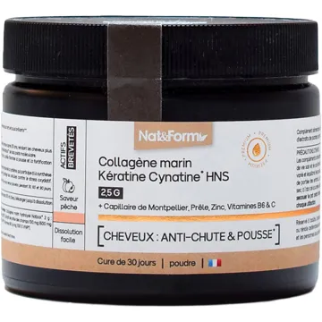 Nat & Form Collagène Marin & Kératine Cynatine HNS Poudre 120 g