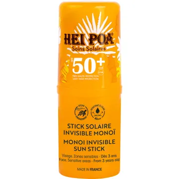 Hei Poa Stick Solaire Visage Invisible Monoï SPF50+ 15 g
