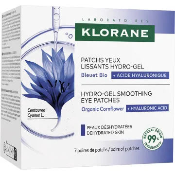 Klorane Bleuet Patchs Yeux Lissants Bio + Acide Hyaluronique - 7 paires (14 patchs)