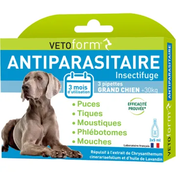 Vetoform Pipettes Insectifuges Grand Chien +30 kg x3