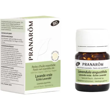 Pranarôm Perles d'huile essentielle bio Lavande vraie 60 perles
