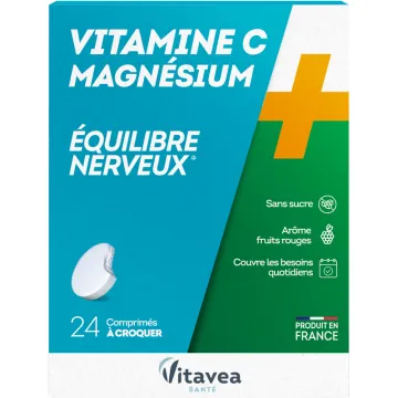 Vitavea Vitamine C + Magnésium Équilibre Nerveux 24 comprimés