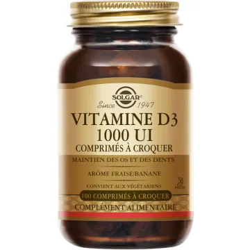 Solgar Vitamine D3 1000 UI 100 comprimés à croquer