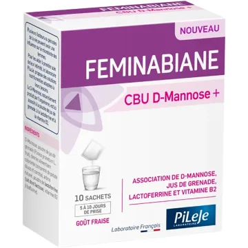Pileje Feminabiane CBU D-Mannose+ Confort Urinaire Goût Fraise - 10 sachets