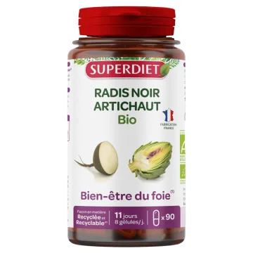 Superdiet Radis Noir Artichaut Bio Bien Être du foie Gélules x 90