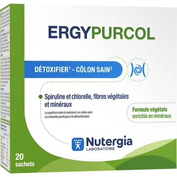 Nutergia Ergypurcol – Psyllium, spiruline et chlorelle – 20 sachets