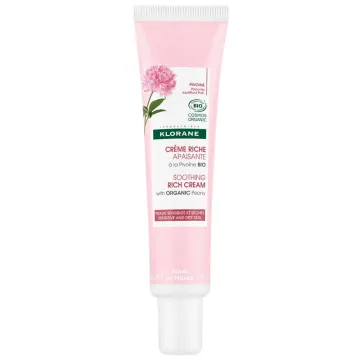Klorane Pivoine Crème Riche Apaisante Bio 40 ml