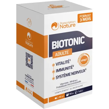 Prescription Nature Biotonic Adulte Vitalité et Immunité – 90 gélules