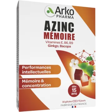 Arkopharma Azinc Mémoire 30 Gélules