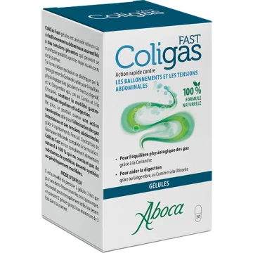 Aboca ColiGas Fast Ballonnements Gélules - Boîte de 30