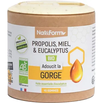 Nat & Form Propolis Miel & Eucalyptus Bio 45 Gommes