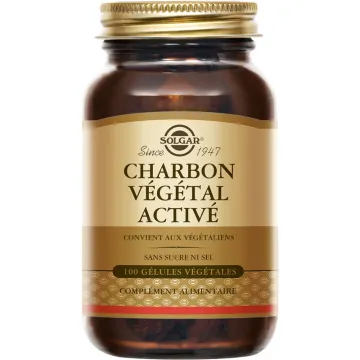Solgar Charbon végétal activé 100 gélules végétales