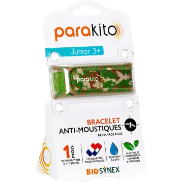 Parakito Bracelet Anti-Moustiques Rechargeable Junior 3+ - Motif Camouflage