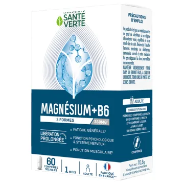 Magnésium 3 formes 360 mg 60 comprimés – Santé Verte