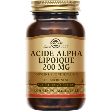 Solgar Acide alpha-lipoïque 200 mg 50 gélules végétales