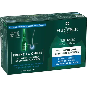 René Furterer Triphasic Reactional Soin Fortifiant Densifiant - 12 ampoules de 5 ml