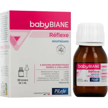 Pileje Babybiane Réflexe Nourrisson Gouttes Ferments + Vitamine D3 - 30 ml