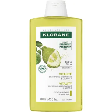 Klorane Vitalité Shampoing au Cédrat – Énergisant & Légèreté 400 ml