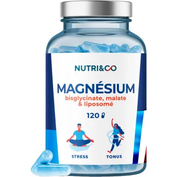 Nutri&Co Le Magnésium Bisglycinate Malate & B6 - Boîte de 120 gélules