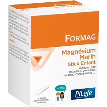 Pileje Formag Magnésium Marin Enfant Arôme Fraise 20 Sticks