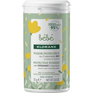Klorane Bébé Poudre Protectrice au Calendula Bio Sans Talc 75 g