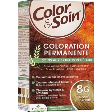 3 Chênes Color & Soin Coloration Permanente Cheveux Dorés 8G Blond Clair Doré - Kit