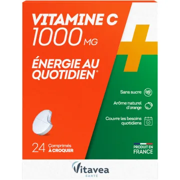 Vitavea Vitamine C 1000 mg Énergie 24 comprimés à croquer