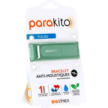 Parakito Bracelet Anti-Moustiques Rechargeable Adulte Uni - Noir