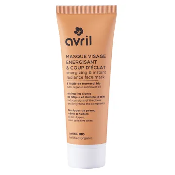 Avril Masque Visage Énergisant & Coup d'Éclat Bio 50ml