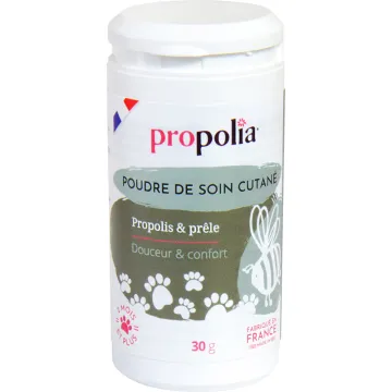 Propolia Animaux Poudre de Soin Cutané Propolis & Prêle 30 g