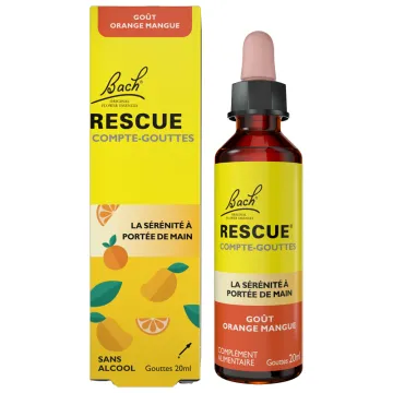 Rescue Compte-Gouttes Sans Alcool Fleurs de Bach Original - Orange 20 ml