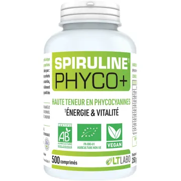 LT Labo Phyco+ Spiruline Bio 500 comprimés de 500 mg