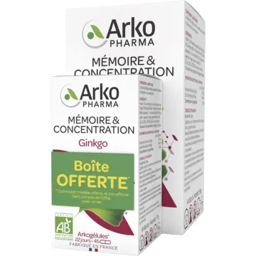 Arkopharma Arkogélules Ginkgo Bio 150 + 45 gélules offertes