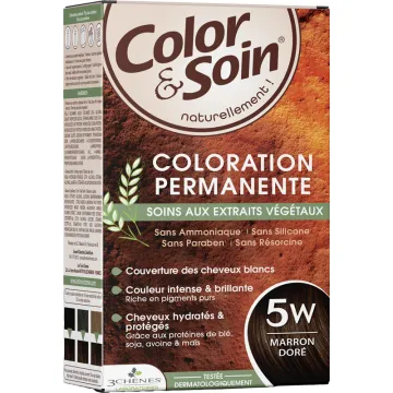 3 Chênes Color & Soin Coloration Permanente 5W Marron Doré - Cheveux Bruns & Marrons