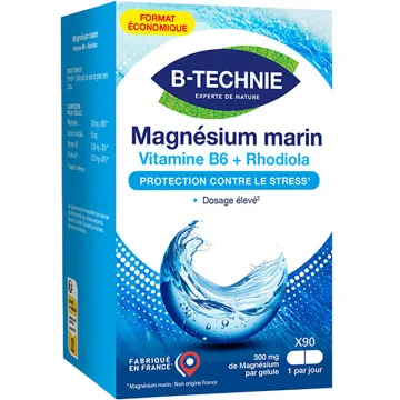 Magnésium Marin B6 Rhodiola 90 Gélules Biotechnie