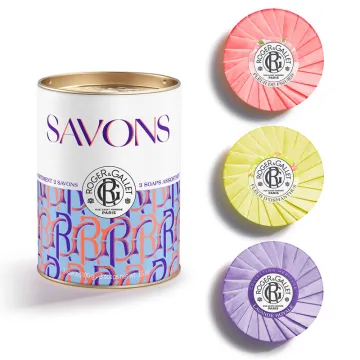 Roger&Gallet Pop Art Boîte 3 Savons Bienfaisants 3x100 g Bleu Fleur de Figuier, Fleur d'Osmanthus, Lavande Royale