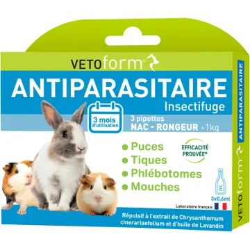 Vetoform Pipettes Insectifuges NAC et Rongeurs x3 0,6 ml